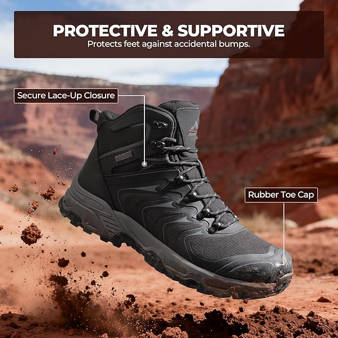 NORTIV 8 Men's Waterproof PRO Hiking Boots Outdoor Lightweight Non-Slip Arch Support Trekking Camping Ankle Boots Armadillo Update