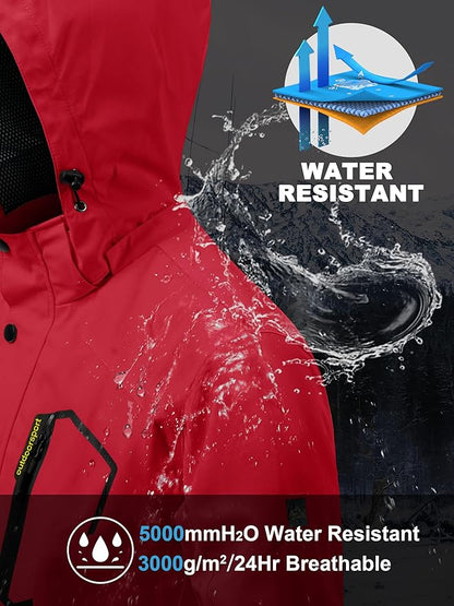 MAGCOMSEN Men's Lightweight Windbreaker Rain Jacket Raincoat with Detachable Hood for Hiking Fishing Activewear