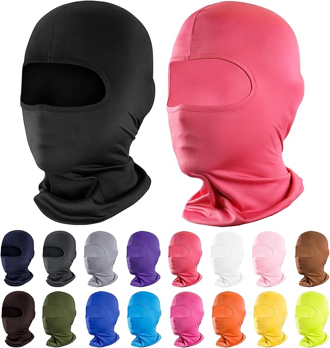 Pukavt 2 Pack 3 Hole Winter Knitted Mask, Full Face Cover Ski Mask Warm Balaclava for Skiing, Motorcycle, Snowboard