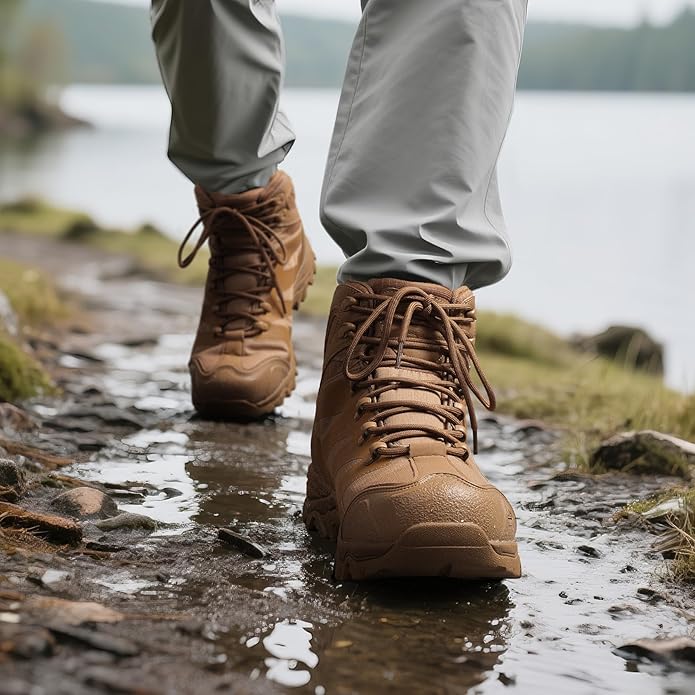 NORTIV 8 Men's Ankle High Waterproof Hiking Boots Outdoor Lightweight Shoes Trekking Trails Armadillo