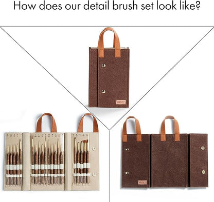 Artify Extreme Detail Paint Brushes, 20-Sizes Miniature Brush Set for Painting/Models/Crafts, Paint Brushes for All Detailing with Handbag, Ultra Fine Bristle for Watercolor/Oil/Acrylic