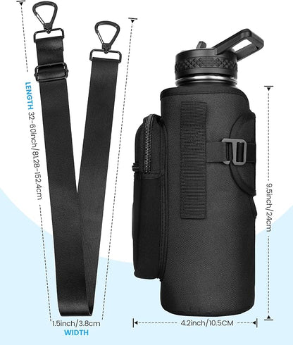 Sports rabbit Universal Water Bottle Holder – Durable Oxford & Neoprene Hybrid Design Compatible with Stanley 30/40oz Handled & 64/87oz Straight Tumblers, Adjustable Strap for Gym, Travel, Outdoors