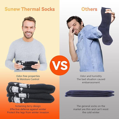 Sunew Warm Thermal Socks 4 Pack, Mens Womens Winter Heated Outdoor Skiing Thermal Socks