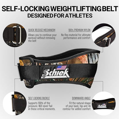 Schiek Sports Model 2004 Nylon 4 3/4" Weight Lifting Belt - Black