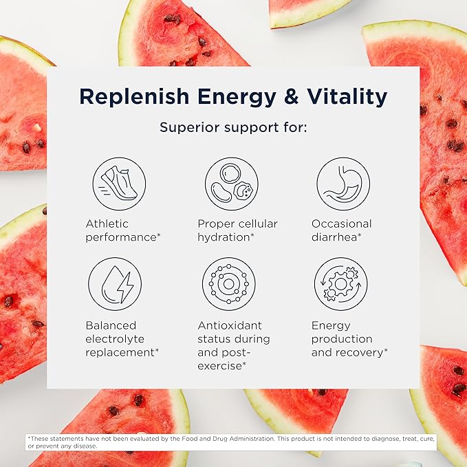 Designs for Health ElectroPure Hydration Packets, Watermelon Flavor - Electrolytes Powder with Vitamin C, Magnesium, Zinc, and Potassium - with Stevia and Monk Fruit Sweetener (14 Stick Packets)