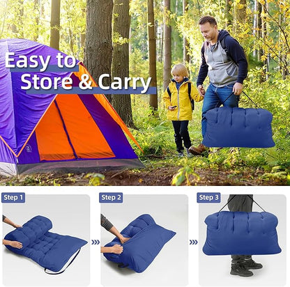 Foldable Camping Cots for Adults, 28" Extra Wide Cot with Removable Mattress, 600LBS Max Load, Sleeping Cots for Camping Outdoor/Office, Guest (Azure)