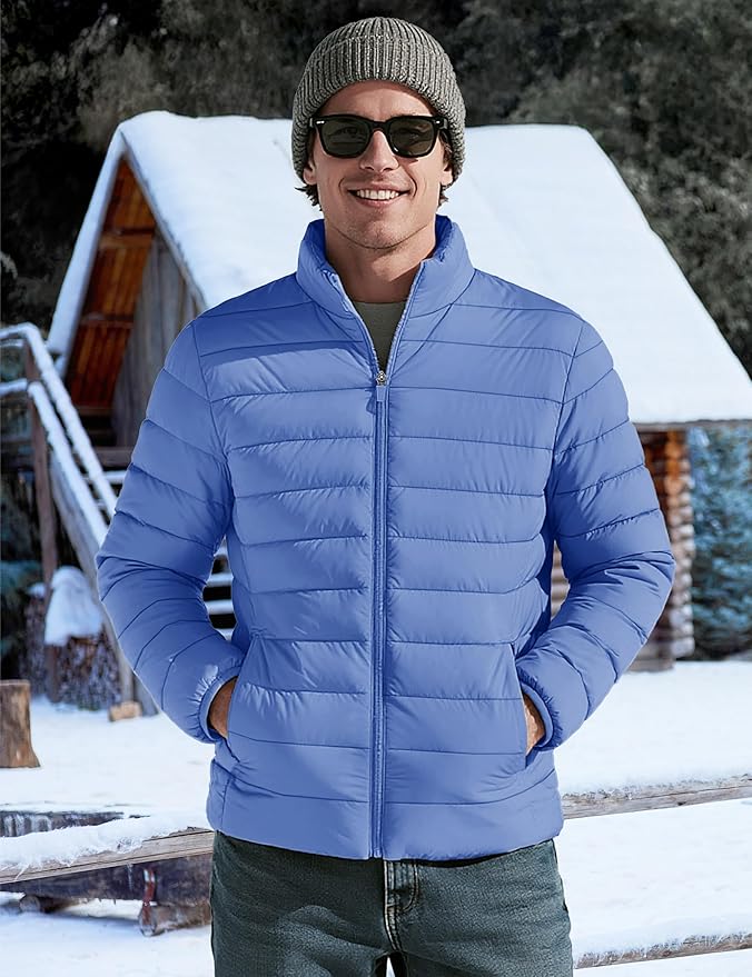 TACVASEN Men's Lightweight Puffer Jacket Winter Quilted Puffy Jackets Warm Water-Resistant Windproof Insulated Coats