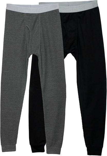 Thermal Underwear Pants for Men Long Johns Cotton Blend Base Layer Waffle Knit Bottoms Classic Cold Weather