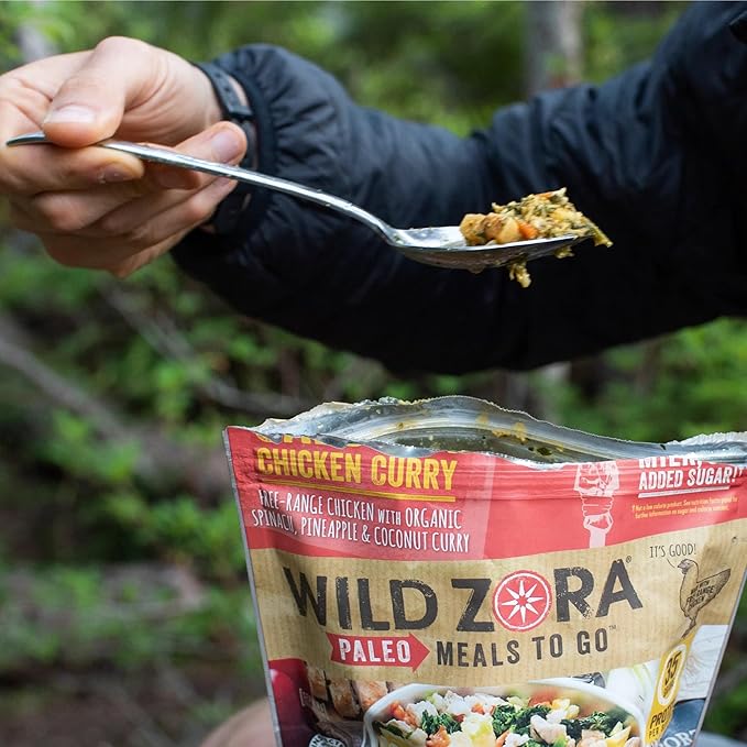 Wild Zora Paleo Freeze Dried Meat Meals, 4 Pack, Gluten Free and Grain Free Camping and Backpacking Food, No Added Sugar, Healthy On-the-Go Travel Meal, Protein Packed (Meat 4-pack)