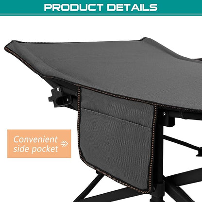 LILYPELLE Folding Camping Cot, Extra Wide Heavy Duty Sleeping Cots with Carry Bag, Double Layer Oxford Portable Travel Camp Cots for Home, Office Nap and Outdoor Beach