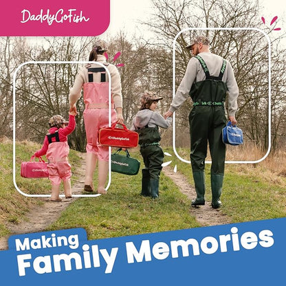 DaddyGoFish Kids Fishing Pole - Rod Reel Combo Tackle Box Starter Set - First Year Small Gear Kit for Boys Girls Toddler Youth Age Beginner Little Children