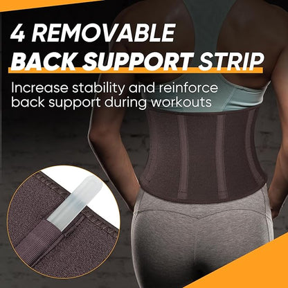 APEXUP Sweat Waist Trainer for Women and Men, Neoprene Waist Trimmer Belt Slimming Sweat Band with Removable Lumbar Support