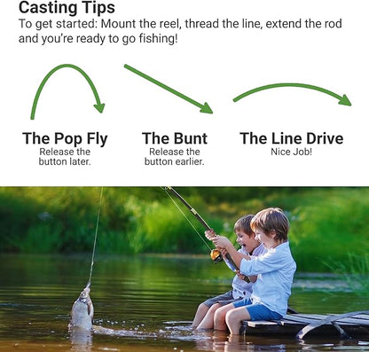 Kids Fishing Pole, Kids Portable Telescopic Fishing Rod Set, Tackle Box and Fishing Net Combo Kit, Kids Fishing Gear for Boys and Girls Age 5-10 and Youth