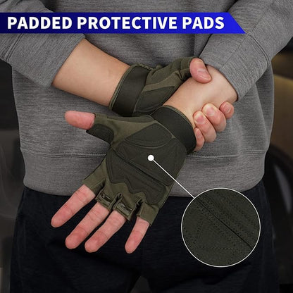 FIORETTO Fingerless Gloves for Airsoft Shooting Half Finger Hunting Hiking Cycling Driving Motorcycle Climbing Work Gloves M210603