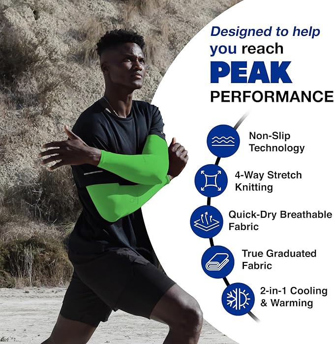 ARMORAY Arm Sleeves for Men or Women - Tattoo Cover Up - Cooling Sports Sleeve for Basketball Golf Football