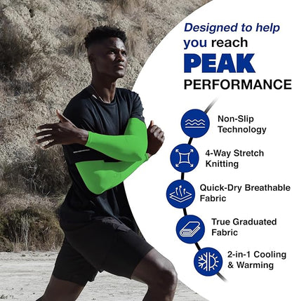 ARMORAY Arm Sleeves for Men or Women - Tattoo Cover Up - Cooling Sports Sleeve for Basketball Golf Football