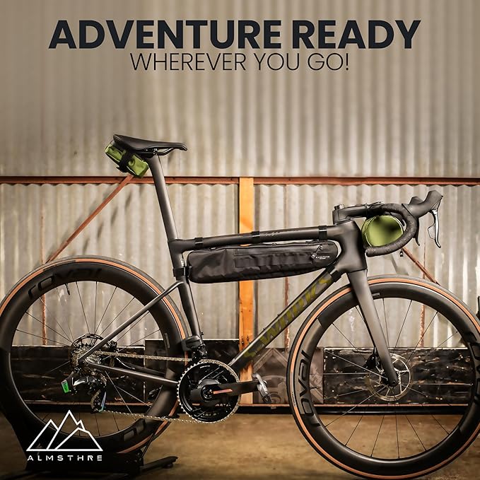 ALMSTHRE Signature Bike Saddle Bag – Hunter Green | 0.5L Bike Seat Bag (3" x 5.25" x 2") | Water-Resistant Ripstop, Waterproof Zipper, Internal Pocket | Durable Under Seat Storage