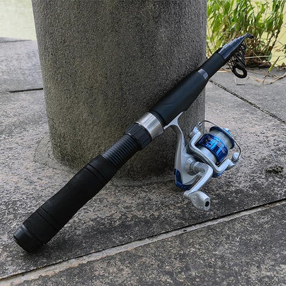 Fishing Pole Set, 2PACK Fishing Rod Combo with Telescopic Fishing Pole Spinning Reels Fishing Lures Fishing Pliers and Travel Bag for Travel Saltwater Freshwater Beginner 2.1m/ 6.89ft