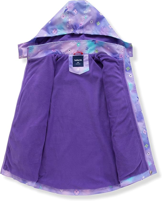 MGEOY Boys Girls Rain Jackets Lightweight Waterproof Hooded Raincoats Windbreakers for Kids 4-14Y