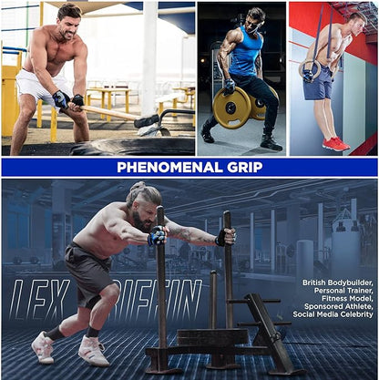 RDX Weight Lifting Gloves Gym Fitness Workout, Anti Slip Padded Palm Elasticated Strength Training Equipment Men Women Half Finger Exercise Bodybuilding Calisthenics Cycling Rowing Climbing