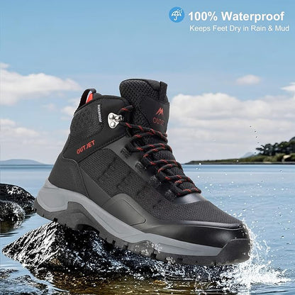Men's Waterproof Hiking Boots Lightweight Breathable All-Terrain Outdoor Ankle Boots Trekking Hiking Shoes