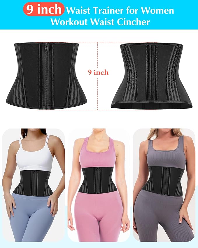 Short Torso Waist Trainer for Women Lower Belly Fat, Workout Fajas Colombianas Waist Cincher Corset