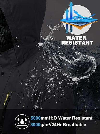 MAGCOMSEN Men's Lightweight Windbreaker Rain Jacket Raincoat with Detachable Hood for Hiking Fishing Activewear