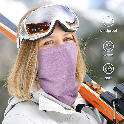 Winter Neck Gaiter Warmer, Soft Fleece Face Mask Scarf for Cold Weather Skiing Cycling Outdoor Sports
