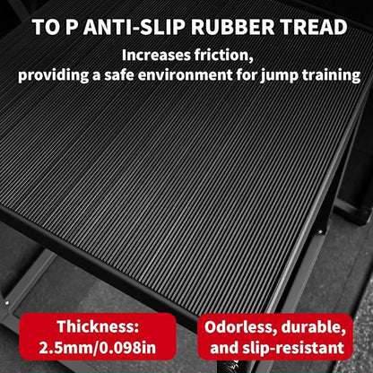 Metal Plyometric Jumping Box，12/18/24/30 Inch Steel Plyo Box for Fitness Exercise Home Gym