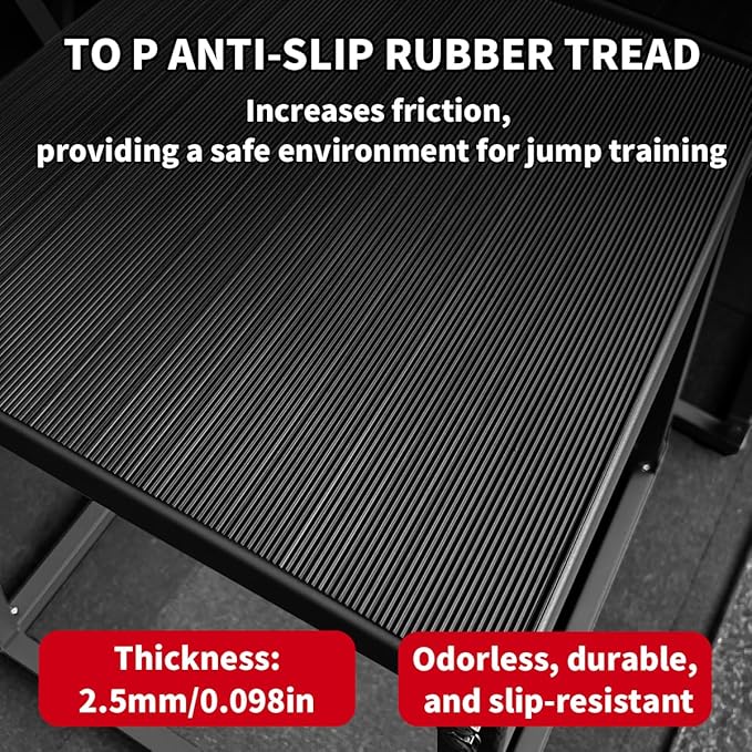 GarveeLife Plyometric Jumping Box, Steel Plyo Box for Exercise, Metal Exercise Step Up Box with Anti-Slip Surface for Home Gym Training