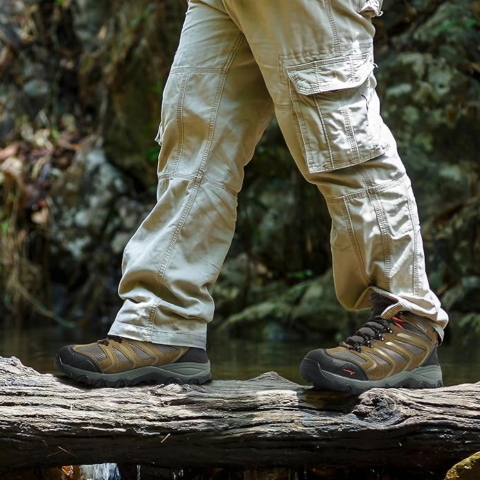 NORTIV 8 Men's Ankle High Waterproof Hiking Boots Outdoor Lightweight Shoes Trekking Trails Armadillo
