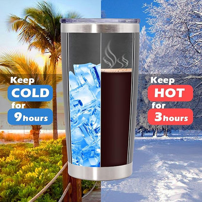 20oz Tumbler Bulk Stainless Steel Tumblers with Lid Vacuum Insulated Double Wall Travel Coffee Mug Powder Coated Tumbler Cup for Hot and Cold Drinks(Grey, 1 pack)