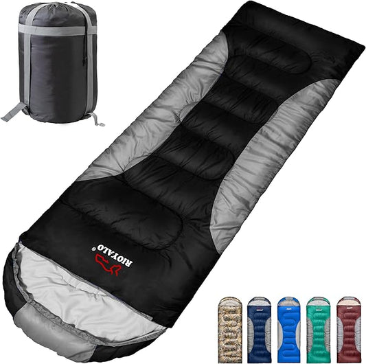 0 Degree Winter Sleeping Bags for Adults Camping (450GSM) - Temp Range (5F–32F) Portable Waterproof Compression Sack- Camping Sleeping Bags for Big and Tall in Env Hoodie: Backpacking Hiking 4 Season