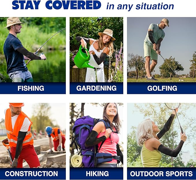 ARMORAY Arm Sleeves for Men or Women - Tattoo Cover Up - Cooling Sports Sleeve for Basketball Golf Football