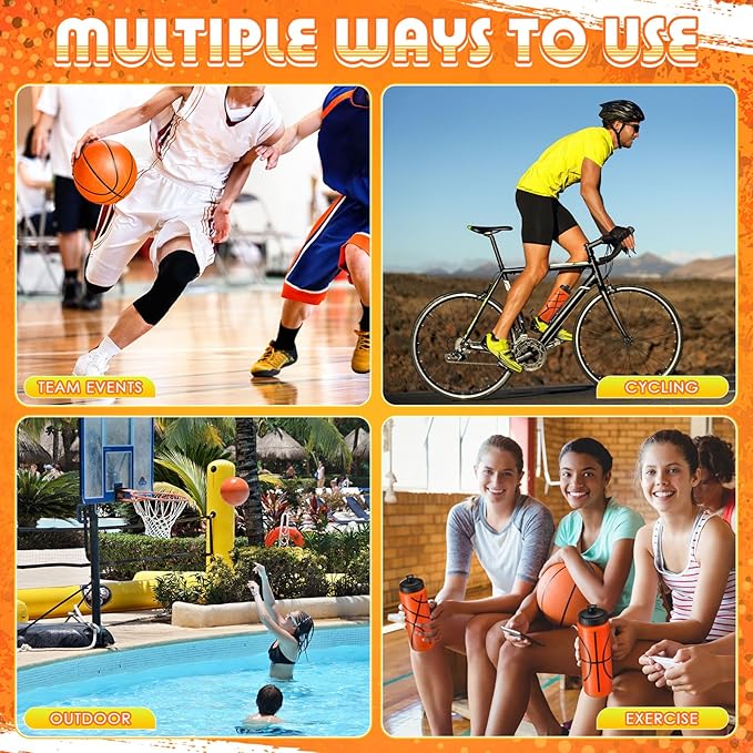 Water Bottle Bulk 20 oz Sports Ball Cup Accessories Reusable Sports Squeeze Water Bottle for Party Favor Players Lovers Team Gifts Gym for Most Bike Cage