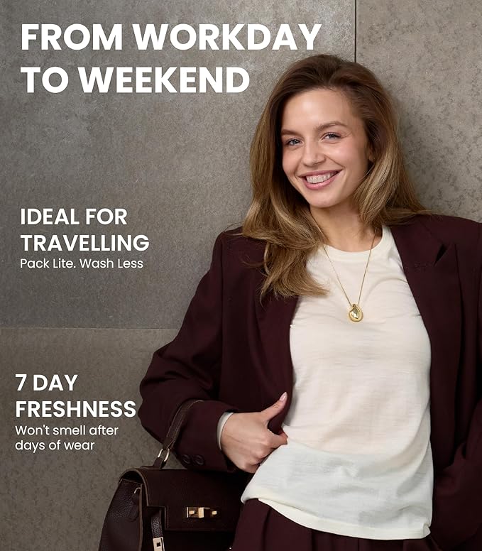 Merino Wool Base Layer Women - 100% Merino Wool Shirt Women Thermal Underwear Long Sleeve T-Shirt for Hiking