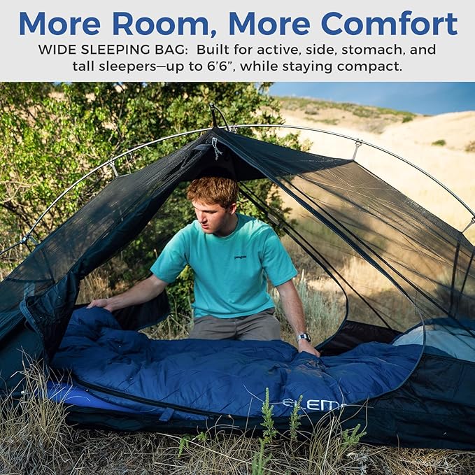 ATEPA Down Sleeping Bag for Adults, 650FP Recycled Wearable Ultralight 3 Season Packable Compact Waterproof Sleeping Bag with Compression Sack for Backpacking Camping Hiking