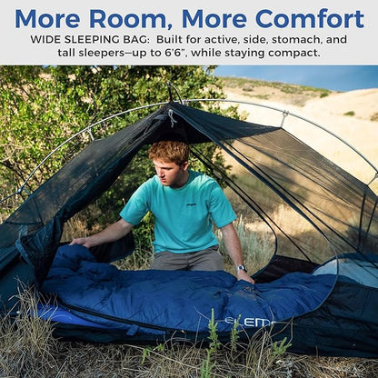 ATEPA Down Sleeping Bag for Adults, 650FP Recycled Wearable Ultralight 3 Season Packable Compact Waterproof Sleeping Bag with Compression Sack for Backpacking Camping Hiking