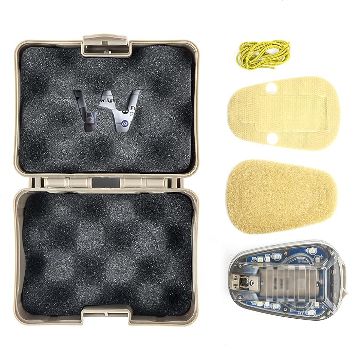 Tactical IR Helmet Light 4 Modes with Blue + White LED + IR Strobe/Constant, Airsoft Survival Signal Identification Lamp for Fast Wendy and More Helmets