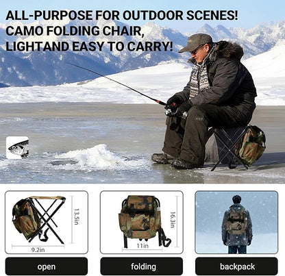 Ice Fishing Rod Reel Combo Complete Set Ice Fishing Gear with Backpack Seat Ice Cleats Ice Fishing Jigs Line Full Ice Fishing Kit