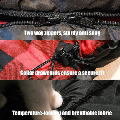 ShinHye 0 Degree Sleeping Bag for Adults - Cotton Flannel 4 Season Cold Weather Winter, XXL Big and Tall Camping Sleeping Bag with Compression Sack