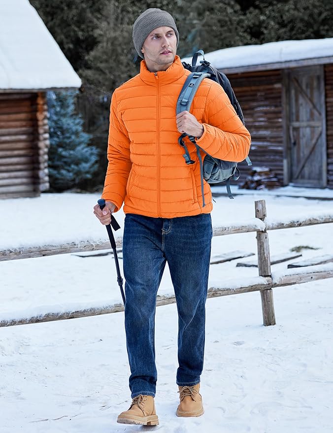 TACVASEN Men's Lightweight Puffer Jacket Winter Quilted Puffy Jackets Warm Water-Resistant Windproof Insulated Coats