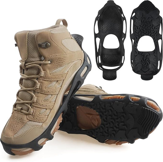 Spikeless Ice Cleats for Boots and Shoes Slip On Traction Cleats Crampons Traction Devices Aids Rubber Footwear for Snow and Ice Winter Walking Indoor Outdoor Men Women