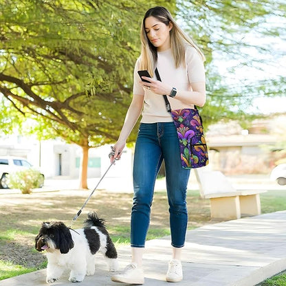 Pik Purple Mardi Gras Pattern Water Bottle Holder with Strap Insulated Water Bottle Carrier Crossbody Bags Pouch with Phone Pocket for Travel Gym Hiking Walking Running