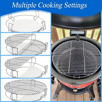 S2C (1-Pack) Cooking Grate System Grilling Accessory for 18" Kamado Joe Classic, Large Big Green Egg, Coyote The Asado Cooker, Pit Boss and Other kamado Grill