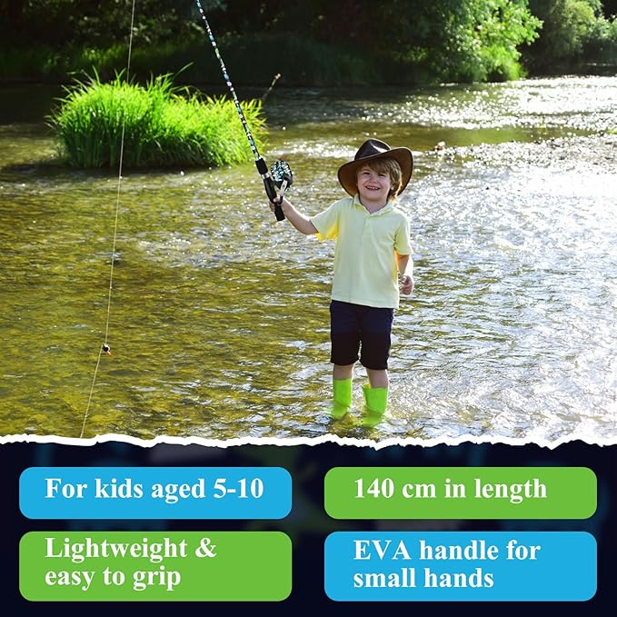 Kids Fishing Pole, Kids Telescopic Fishing Rod and Reel Combo for Children Boys Girls