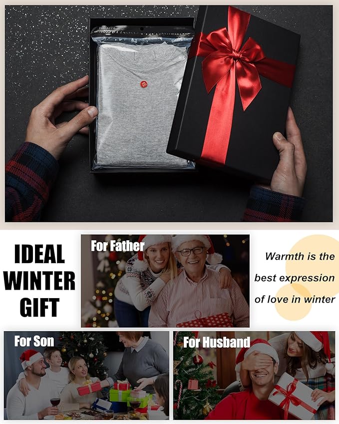 Jecery 4 Set Winter Thermal Underwear for Men Warm Base Layer Men Cold Weather Windproof Cotton Bottom Top Shirt Pants