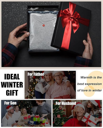 Jecery 4 Set Winter Thermal Underwear for Men Warm Base Layer Men Cold Weather Windproof Cotton Bottom Top Shirt Pants