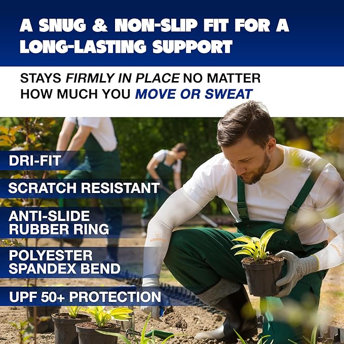 ARMORAY Arm Sleeves for Men or Women - Tattoo Cover Up - Cooling Sports Sleeve for Basketball Golf Football