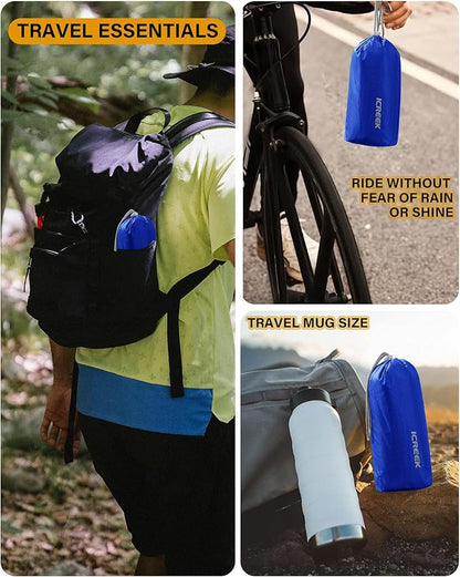 iCreek Hooded Rain Poncho with Pocket Waterproof Lightweight Unisex Raincoat Jacket for Hiking, Camping, Outdoor